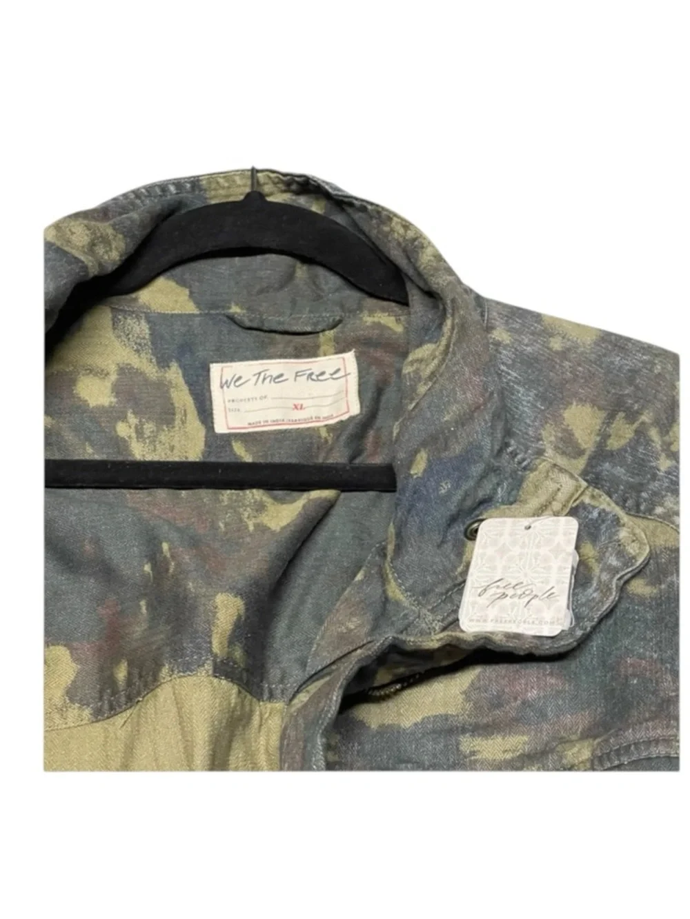 new FP x We The Free ❂ Arya Utility Camo Field Jacket ❂ Olive Camo Print ❂ XL